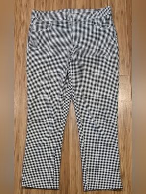 Time & Tru Black & White Gingham Stretch Chinos